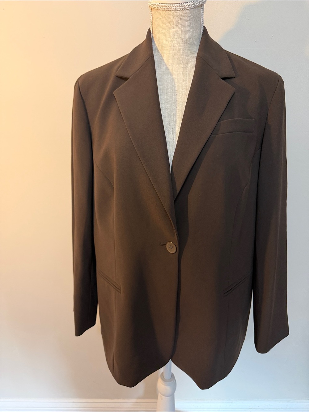 Jones New York Brown Single-Button Chocolate Brown Women's Blazer